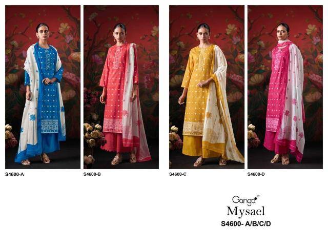 Ganga mysael 4600 Ladies dress material wholesale market in Surat